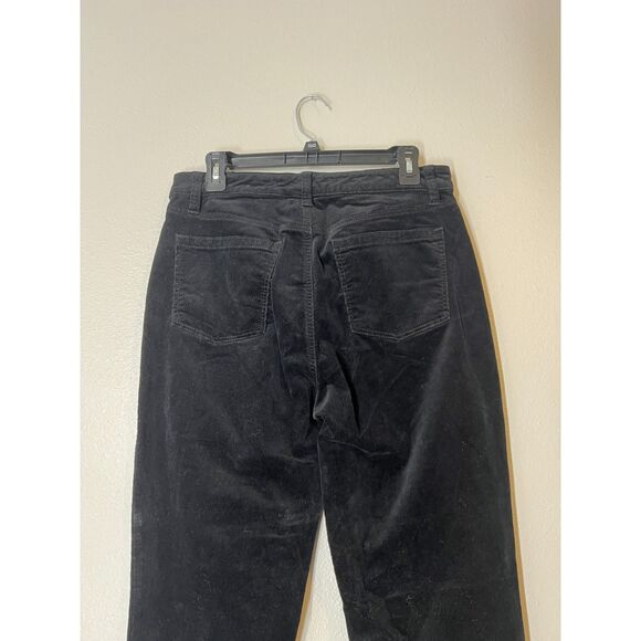Talbots Womens Black Corduroy Pants 6 High Rise Straight Leg Curvy Fall Preppy - Picture 8 of 13